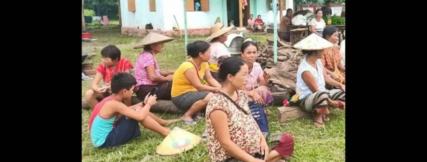 ရှမ်းပြည်နယ်မြောက်ပိုင်းက အဆောက်အအုံတစ်ခုတွင် ယာယီနေထိုင်ကြသည့် စစ်ဘေးရှောင်သူများ